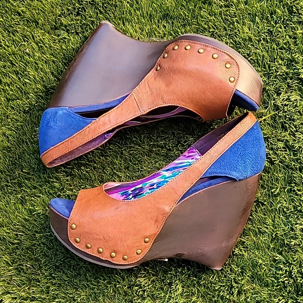Cute Leather Suede Wedge Heels